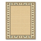 Beige Floral Medallion Border Rug