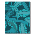 Deep Teal Feathered Leaf Canopy Rug