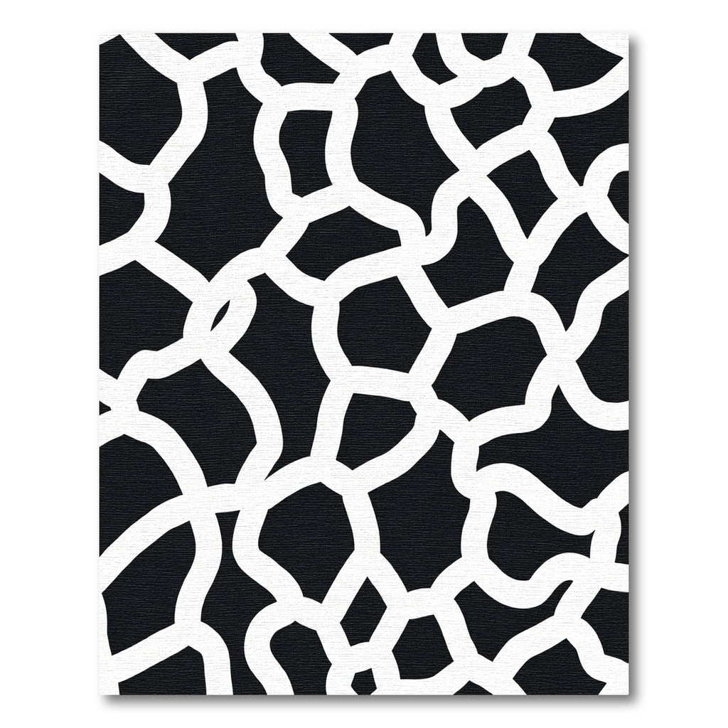 Monochrome Abstract Organic Network Rug