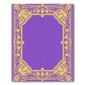 Gold Floral Vine Border Purple Rug
