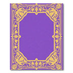 Gold Floral Vine Border Purple Rug