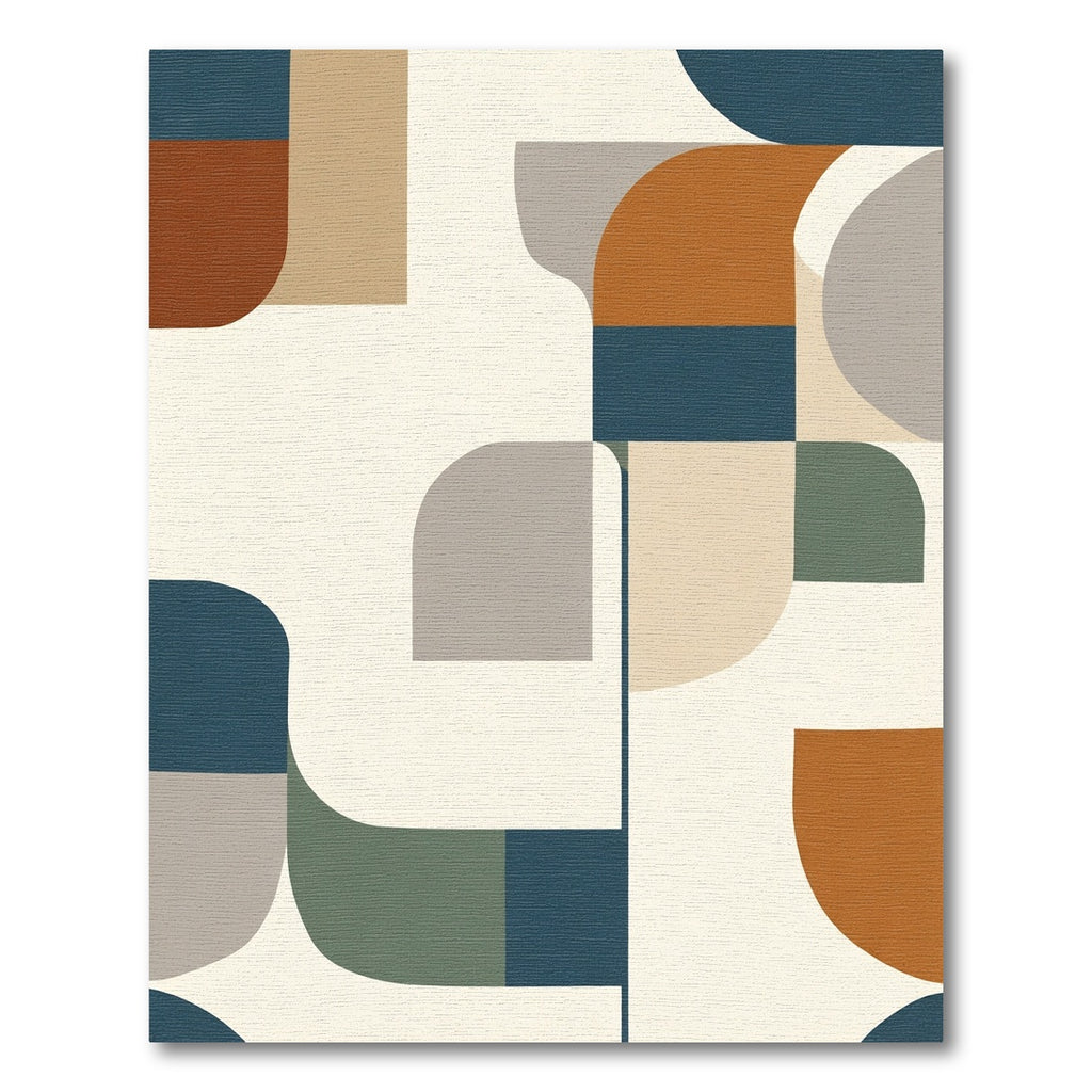 Mid-Century Modern Geometric Blocks Rug