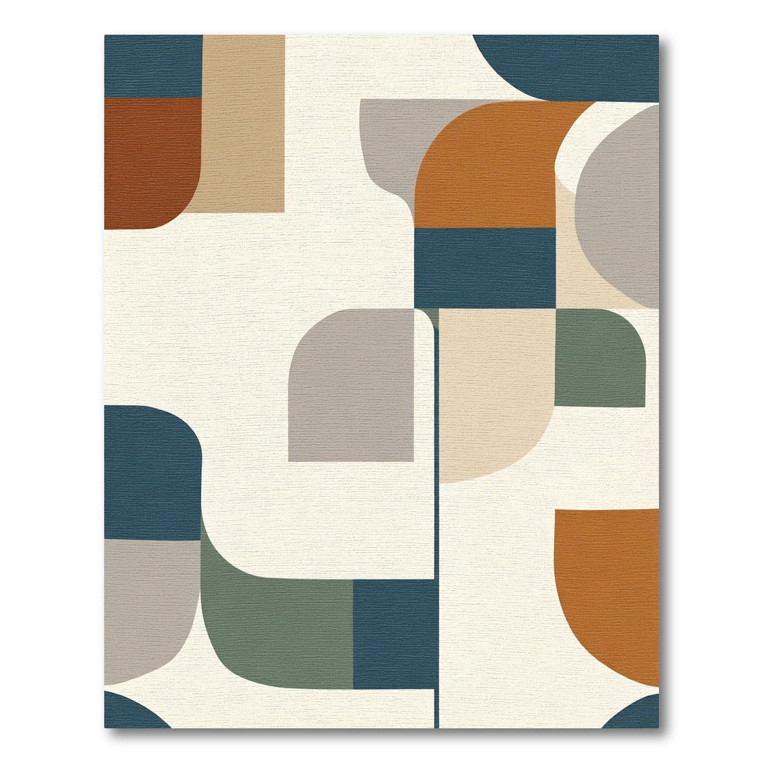 Mid-Century Modern Geometric Blocks Rug