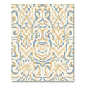 Cream Blue and Gold Abstract Ornament Rug