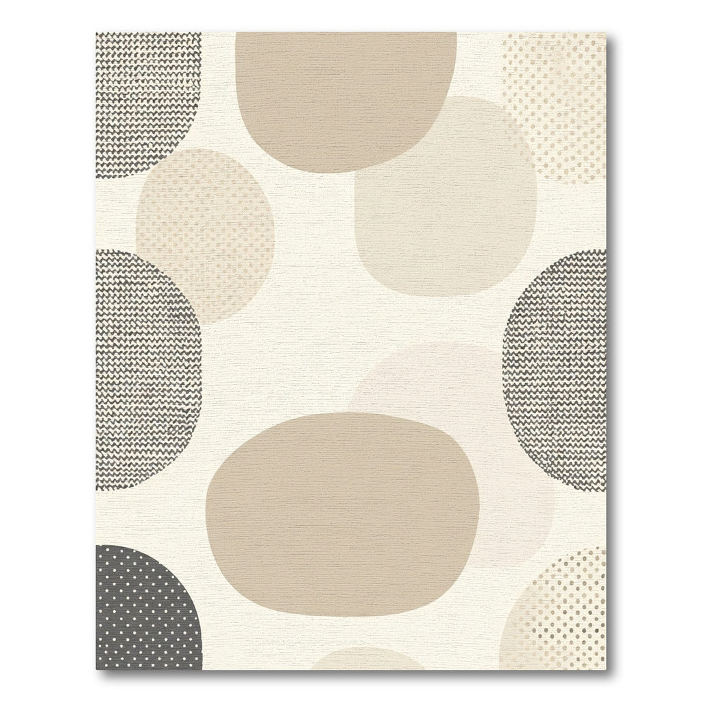 Neutral Abstract Pebble Dot Shapes Rug