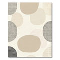 Neutral Abstract Pebble Dot Shapes Rug