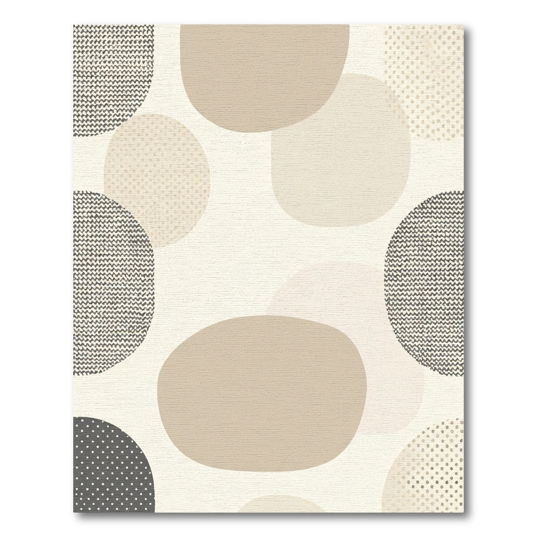 Neutral Abstract Pebble Dot Shapes Rug