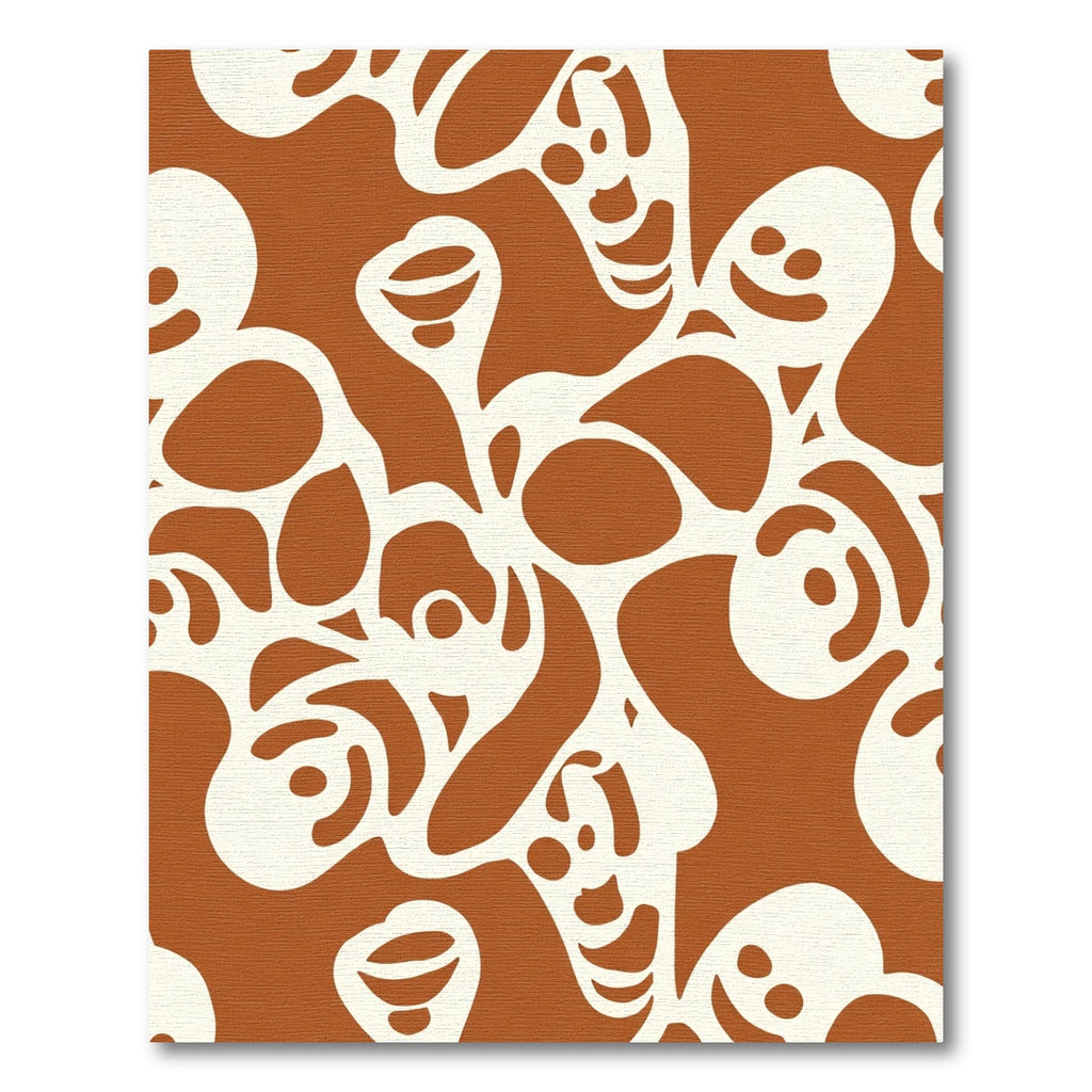 Terracotta Abstract Organic Flow Rug