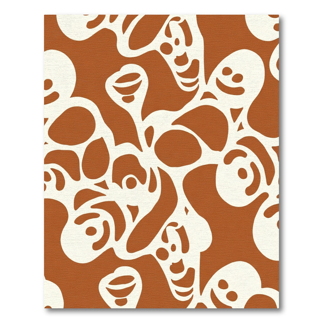 Terracotta Abstract Organic Flow Rug