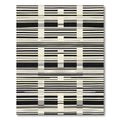 Black and Cream Lined Geometry Rug