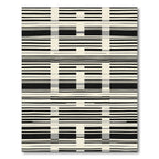 Black and Cream Lined Geometry Rug