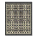 Geometric Cream Bands Border Rug