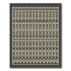 Geometric Cream Bands Border Rug