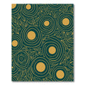 Deep Teal Gold Swirl Floral Abstract Rug