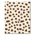 Brown Blotches Scattered Cream Background Rug