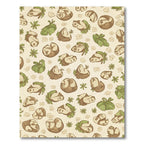 Earthy Brown Nut Green Leaf Repeat Rug