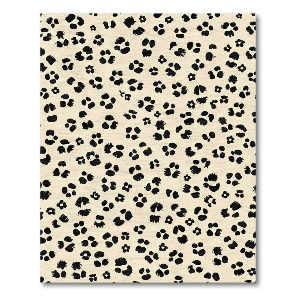 Cream Black Paw Print Scatter Rug