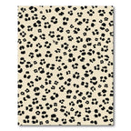 Cream Black Paw Print Scatter Rug