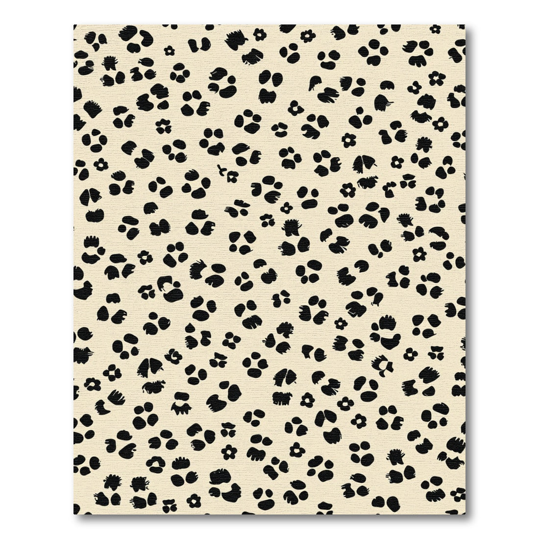 Cream Black Paw Print Scatter Rug