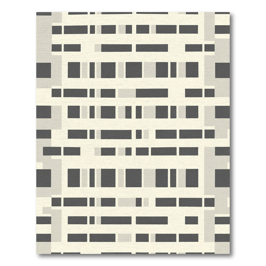 Abstract Monochrome Grid Lines Rug