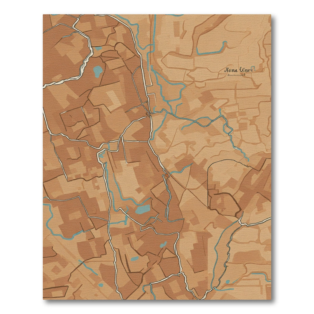 Brown Earthy Abstract Topographical Map Rug