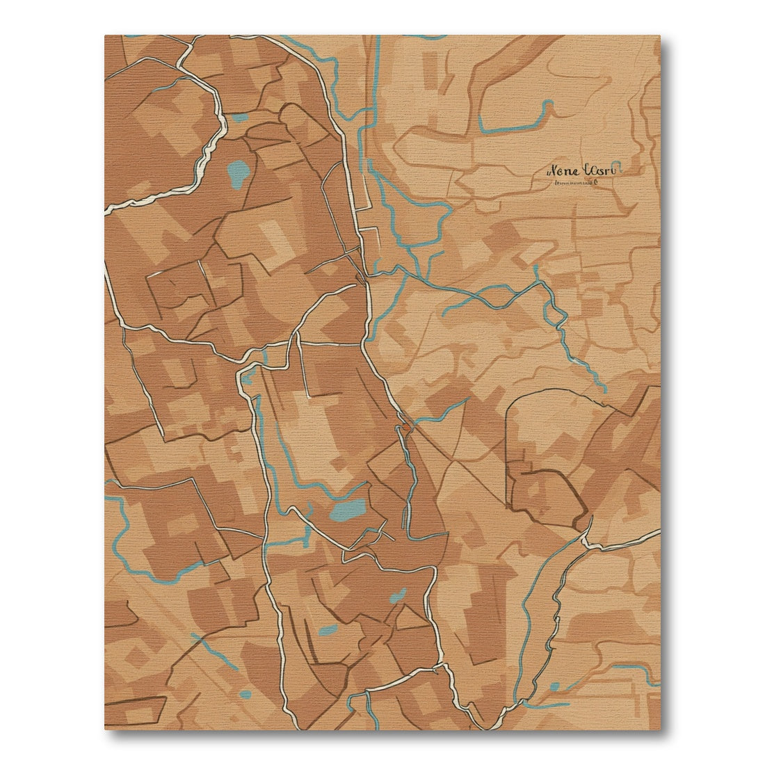 Brown Earthy Abstract Topographical Map Rug