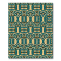 Abstract Teal Tan Geometric Collage Texture Rug