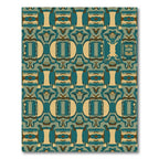 Abstract Teal Tan Geometric Collage Texture Rug