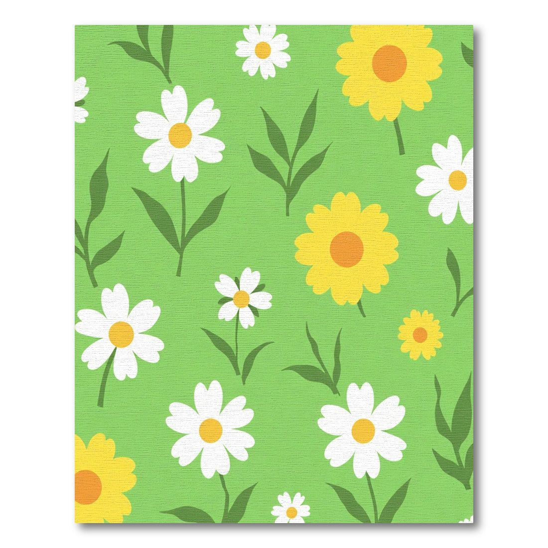 Whimsical White Yellow Floral Meadow Rug