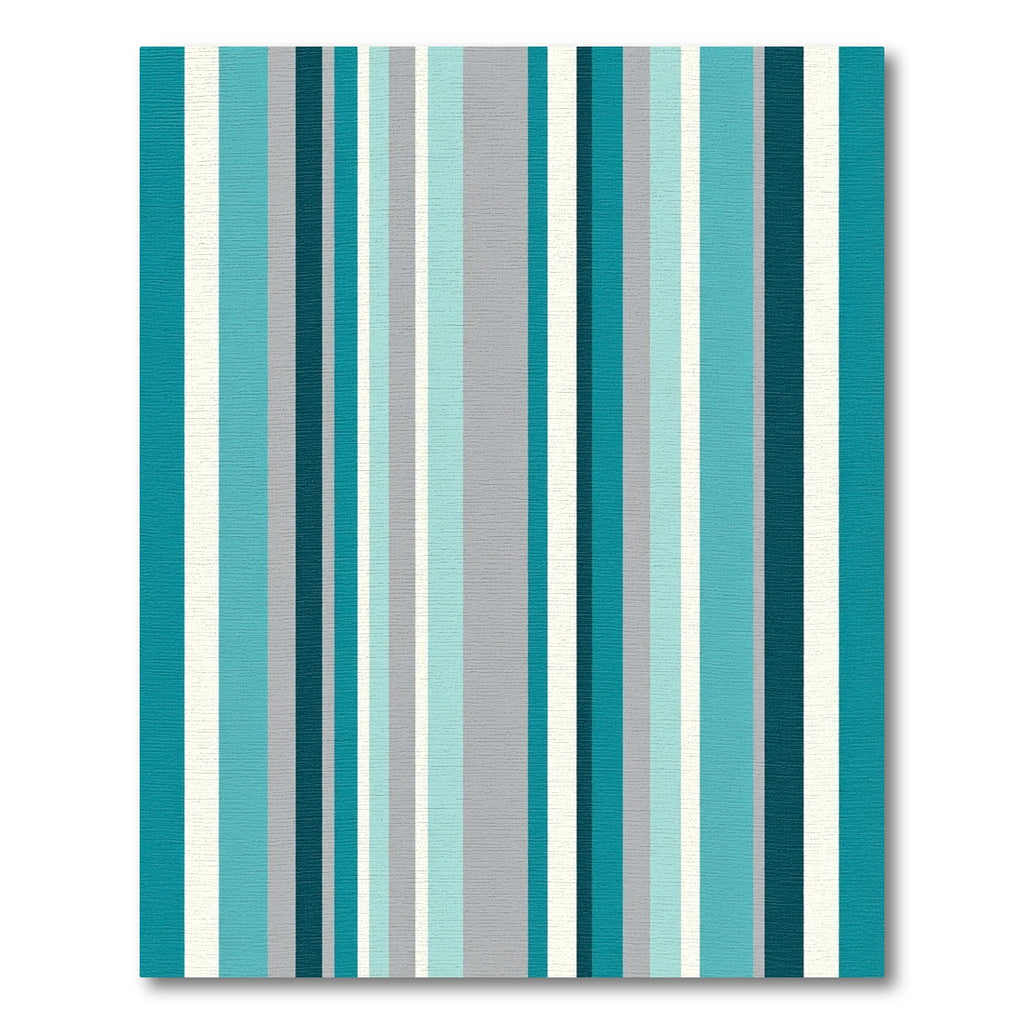 Teal Gray Cream Vertical Stripe Rug
