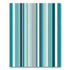 Teal Gray Cream Vertical Stripe Rug