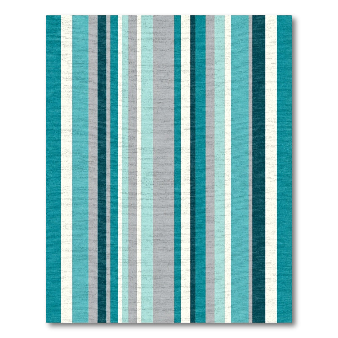 Teal Gray Cream Vertical Stripe Rug