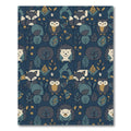 Woodland Creatures Navy Forest Scene Rug