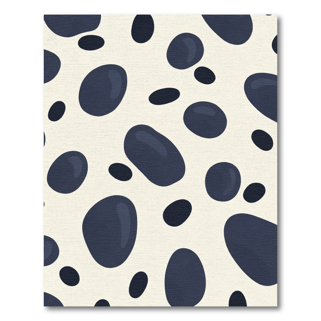Cream Blue Blob Organic Texture Rug