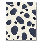 Cream Blue Blob Organic Texture Rug