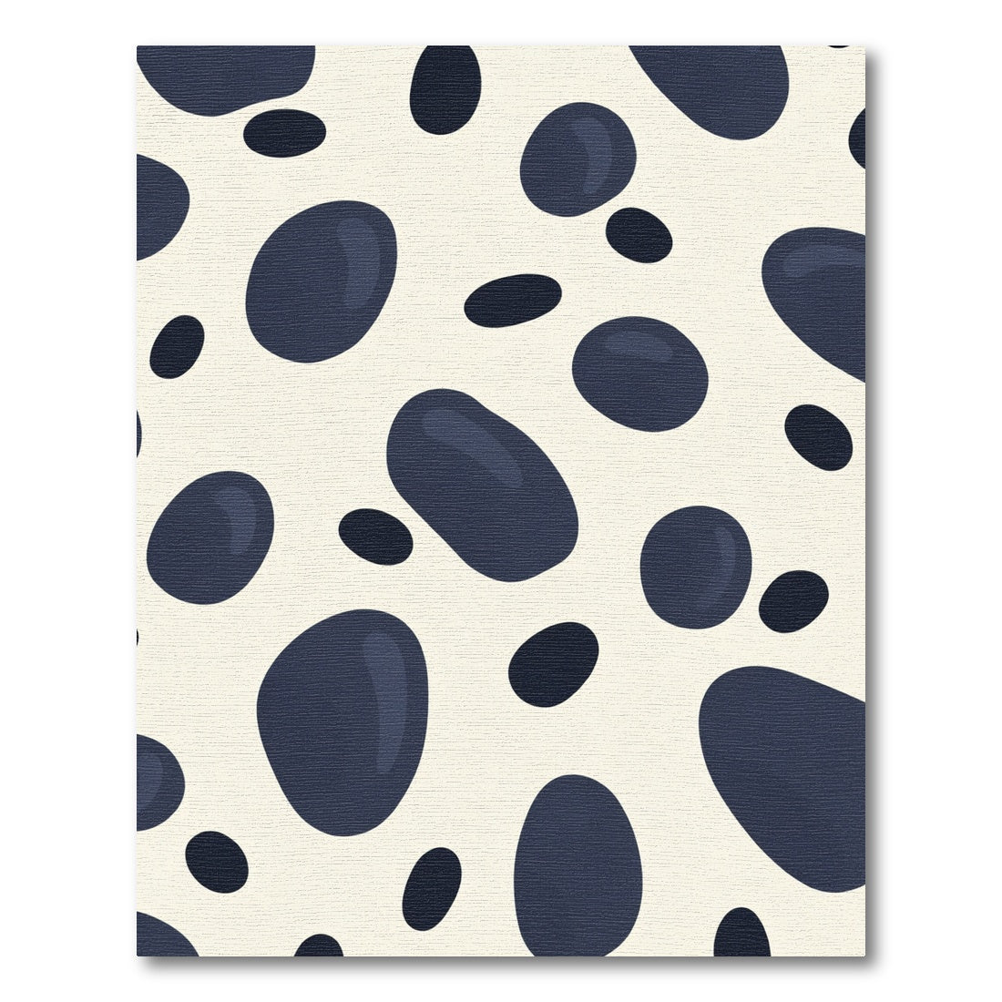 Cream Blue Blob Organic Texture Rug