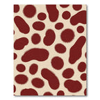 Crimson Blotches Creamy Organic Forms Rug