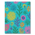 Bright Floral Botanical Coral Ferns Rug