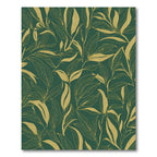 Deep Green Golden Leafy Vines Rug