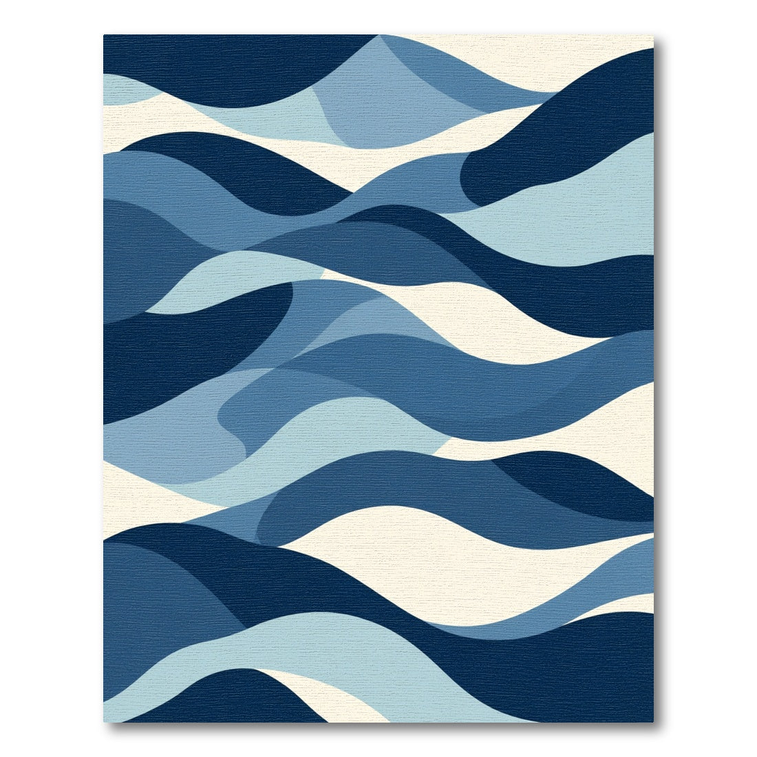 Deep Blue Wave Abstract Landscape Rug