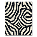 Bold Black Cream Abstract Lines Rug