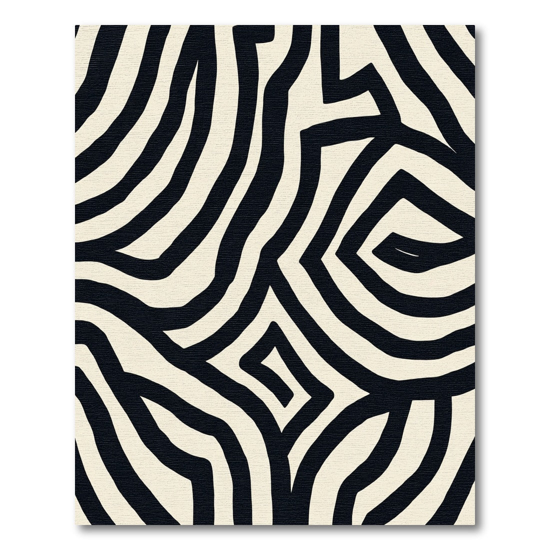 Bold Black Cream Abstract Lines Rug