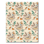 Cream and Orange Whimsical Creature Floral Rug