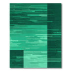 Teal Horizontal Glitch Rectangles Rug