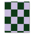 Forest Green Lavender Checkered Squares Rug