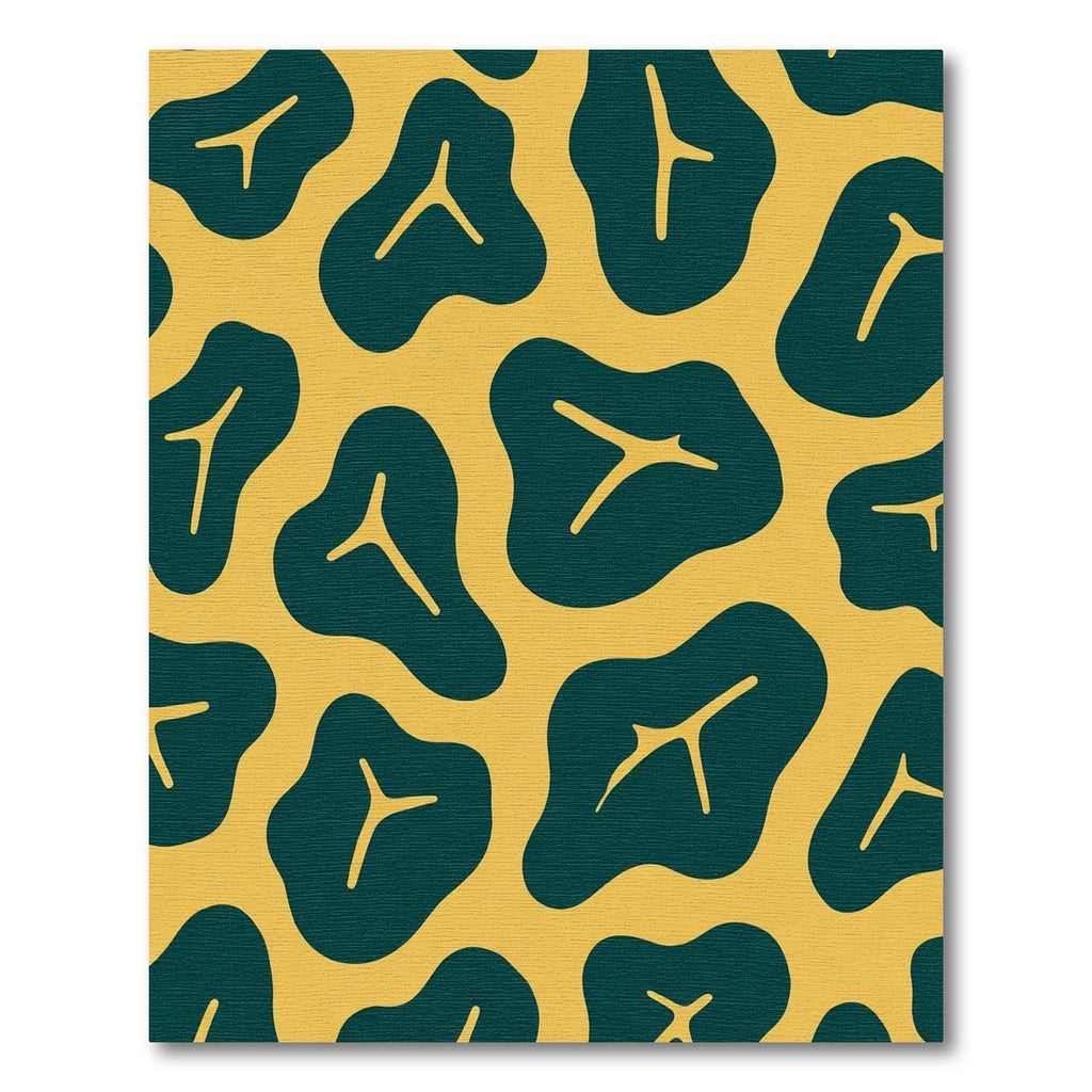 Modern Teal Organic Tree Shape Rug
