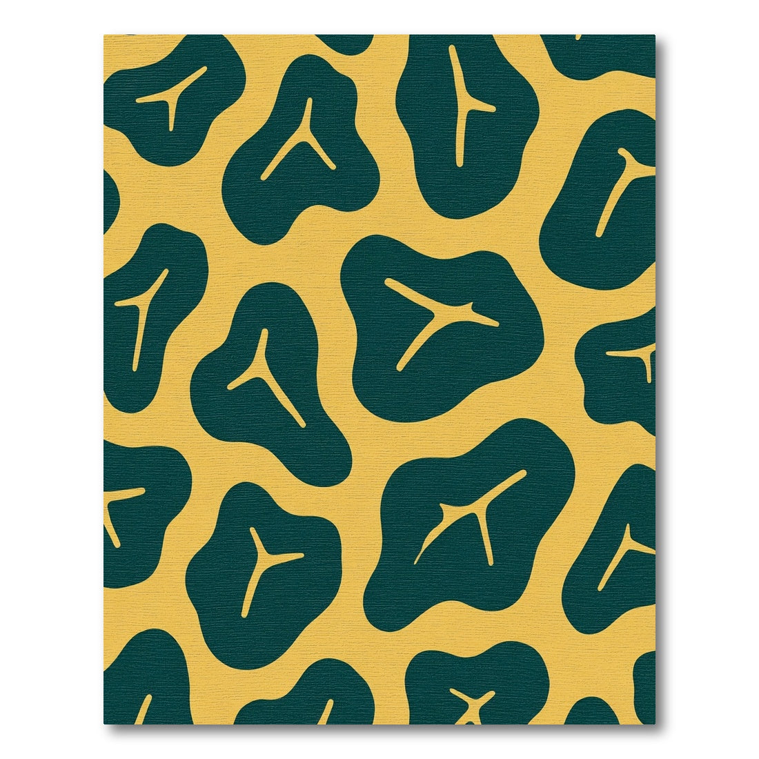 Modern Teal Organic Tree Shape Rug