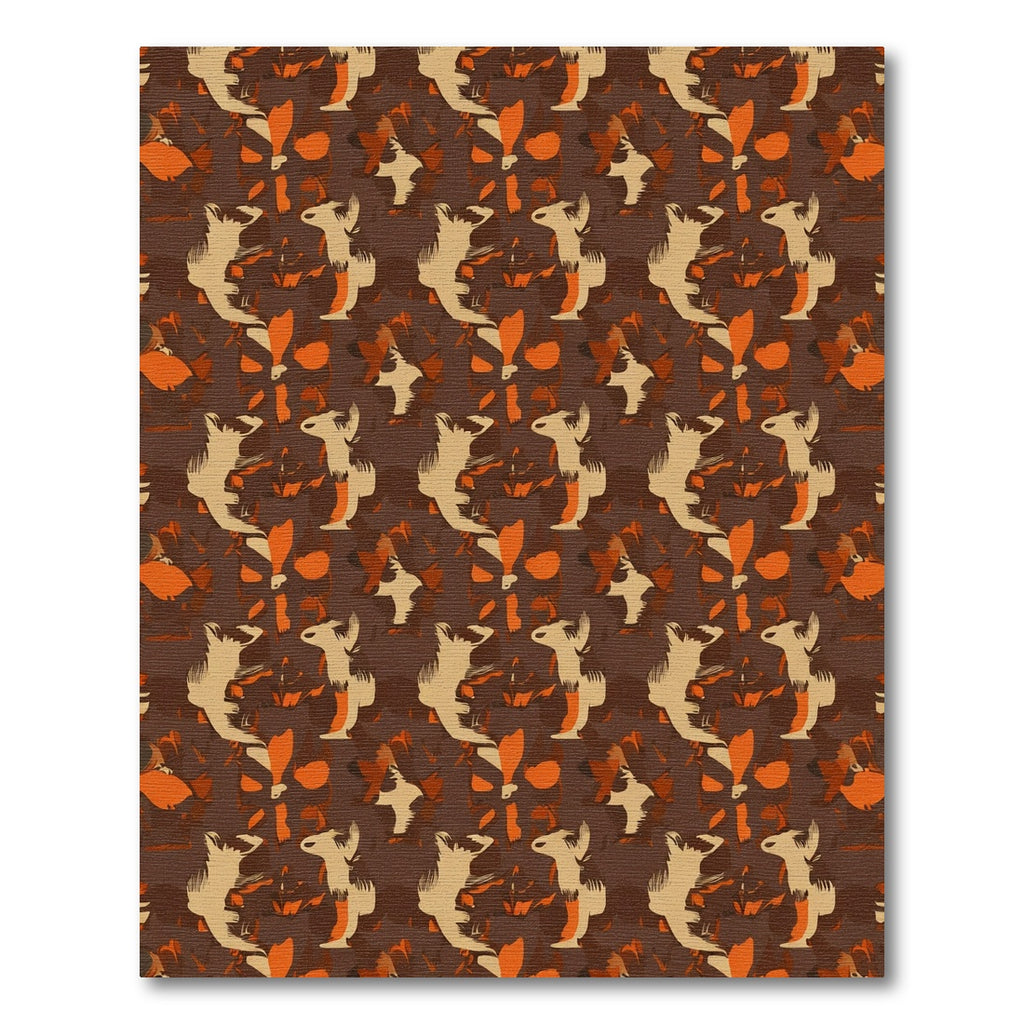 Earthy Tones Abstract Animal Shapes Rug