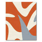 Terracotta Cream Gray Abstract Flow Rug