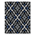 Modern Geometric Diamond Blue White Rug